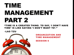 OTM Session 6 Time Management