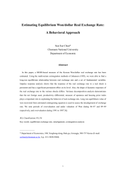 Estimating Equilibrium Won/dollar Real Exchange Rate