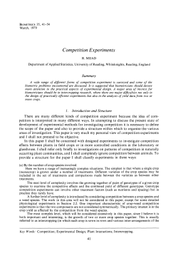 Competition experiments