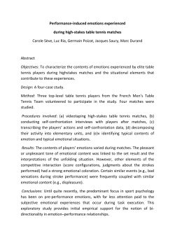 Performance-induced emotions experienced during high