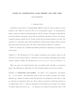 NOTES ON COOPERATIVE GAME THEORY AND THE CORE 1