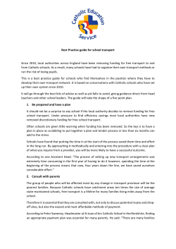 Best Practice guide for school transport Since 2010, local authorities
