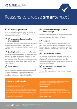 Reasons to choose smartimpact