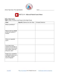 Civics Topic Area: The Legal System Name: SS.7.C.3.11 &ndash; State and