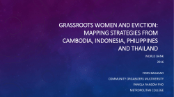 Grassroots Women and Eviction: Mapping Strategies from