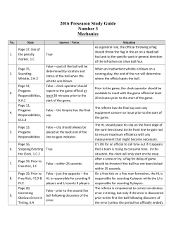 2016 Preseason Study Guide Number 3 Mechanics