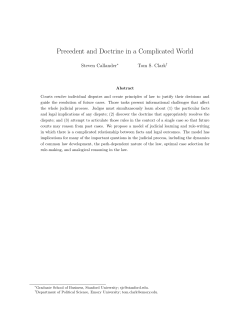 Precedent and Doctrine in a Complicated World