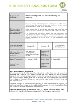 Indoor Training Event Risk Assessment
