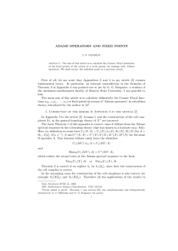 ADAMS OPERATORS AND FIXED POINTS First of all, let me state