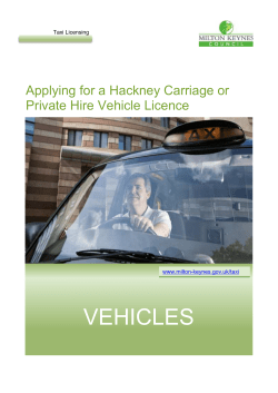 Applying for a hackney carriage and private hire vehicle licence.