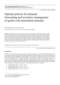 Optimal policies for demand forecasting and
