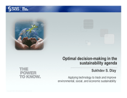 Optimal decision-making in the sustainability agenda