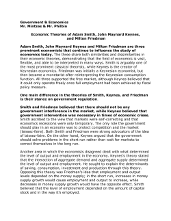 Theories of Smith Keynes Friedman