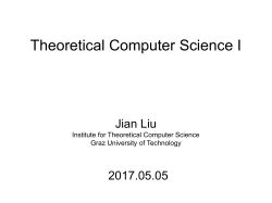 Theoretical Computer Science I