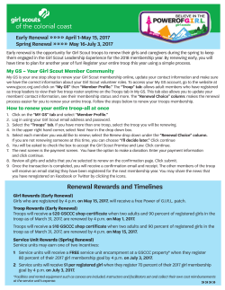 2017 Membership Renewal Information and Incentives