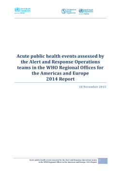 Acute public health events assessed by the Alert and Response