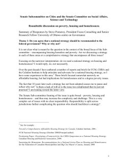 Testimony on the Need for a National Strategy on Housing and