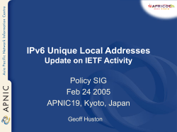 IPv6 Address Space Management