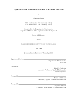 Eigenvalues and Condition Numbers of Random Matrices
