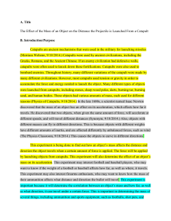 A. Title The Effect of the Mass of an Object on the Distance the