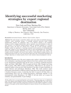 Identifying successful marketing strategies by export regional