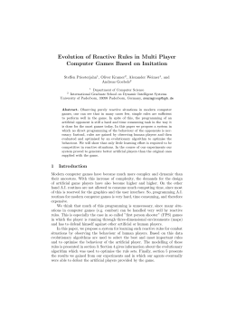 Evolution of Reactive Rules in Multi Player Computer Games Based