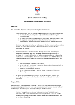 Quality Enhancement Strategy