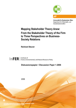 Mapping Stakeholder Theory Anew