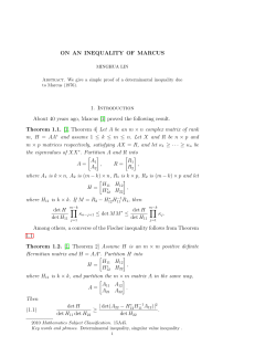 ON AN INEQUALITY OF MARCUS 1. Introduction About 40 years