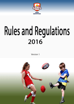 SANFL Juniors Competition Rules Regulations and Policies