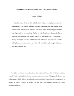 Panel Effects and Opinion Crafting in the U.S.