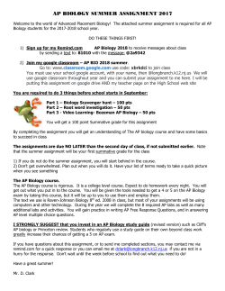 ap biology summer assignment