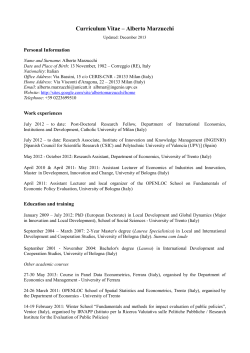 Curriculum Vitae &ndash; Alberto Marzucchi