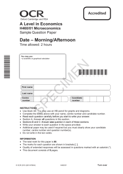 OCR A Level Economics (H460/01) Microeconomics