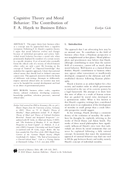 Cognitive Theory and Moral Behavior: The Contribution of F. A.