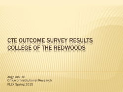 CTE Outcomes Survey - College of the Redwoods