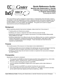 Quick Reference Guide - The Early Childhood Technical Assistance