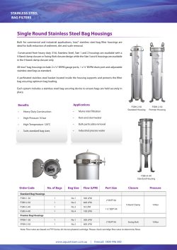 Single Round Stainless Steel Bag Housings