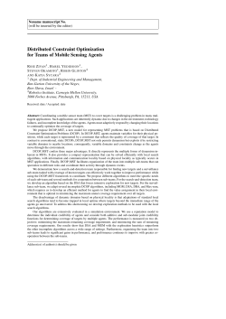 Distributed Constraint Optimization for Teams of Mobile Sensing