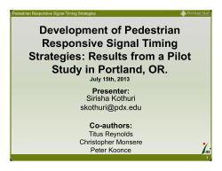 Development of Pedestrian Responsive Signal Timing Strategies