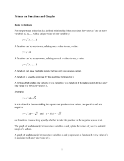 Primer on Functions and Graphs