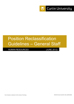 Position Reclassification Guidelines – General Staff