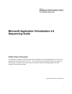 App-V 4.6 sequencing guide