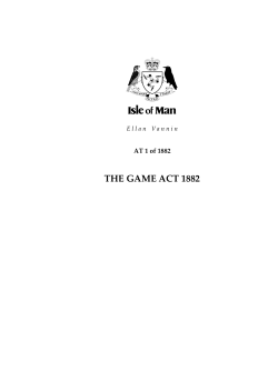The Game Act 1882 - Isle of Man Legislation