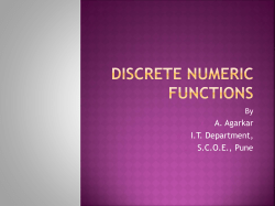 Discrete Numeric Functions