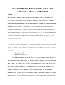 the effect of outside board members on escalation of commitment