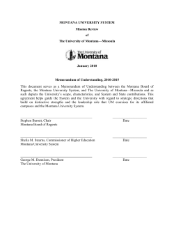 Mission Review of The University of Montana