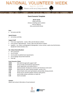 Event Scenario Template