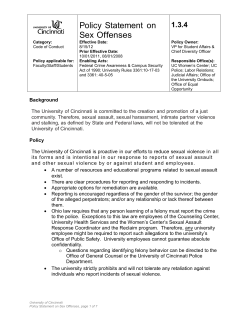 Policy Statement on Sex Offenses