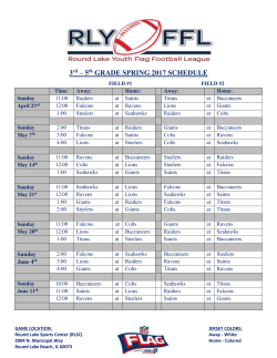 RLYFFL 3-5 Spring 2017 Schedule Updated